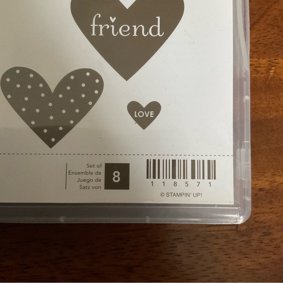 Stampin Up! I (Heart) Hearts set of 8 clear mount stamp set - Picture 2 of 5